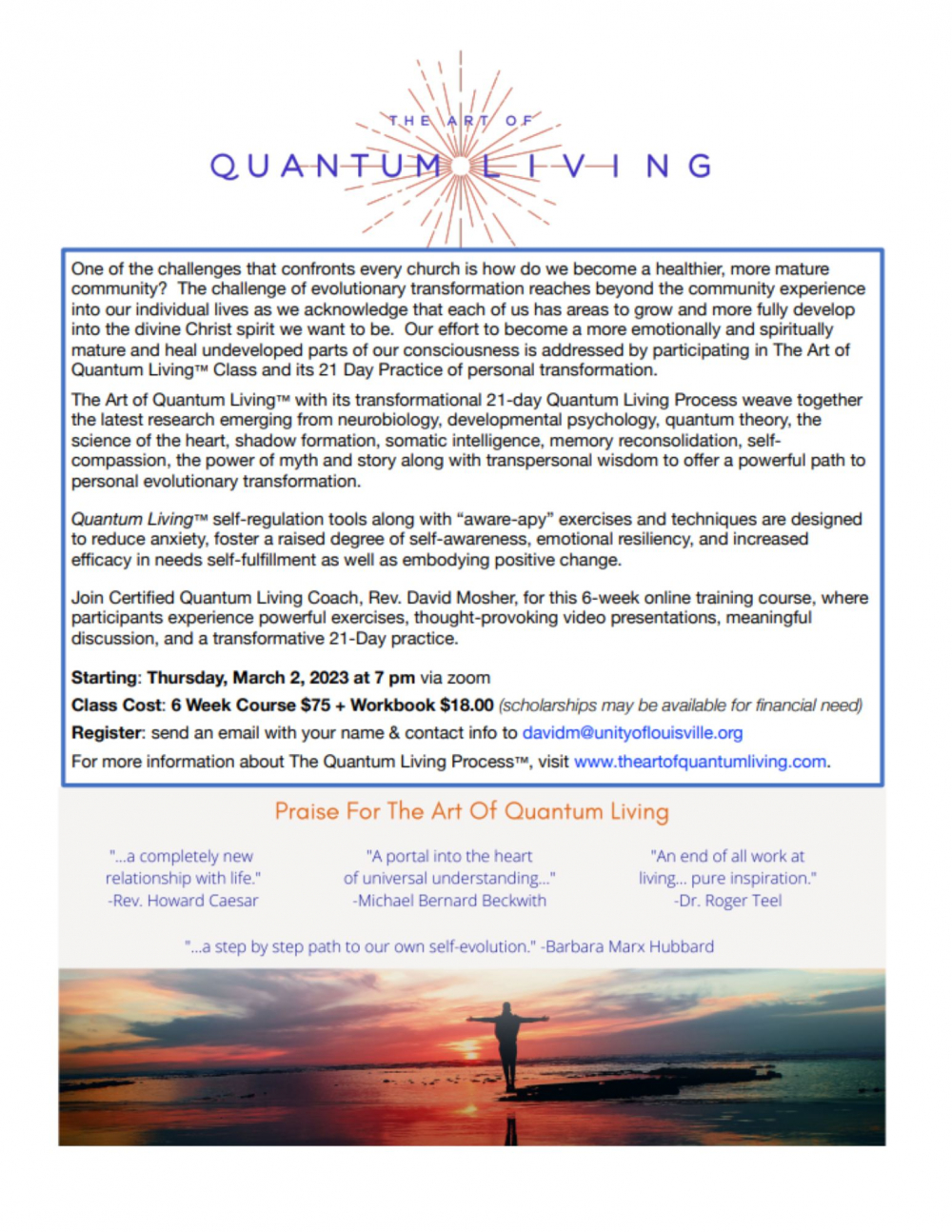 The Art of Quantum Living Flyer
